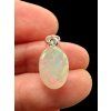 Silver faceted precious opal pendant
