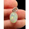 Silver faceted precious opal pendant