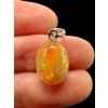 Silver faceted precious opal pendant