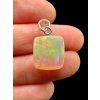 Silver faceted precious opal pendant