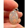 Silver faceted precious opal pendant