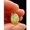 Silver faceted precious opal pendant