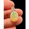 Silver faceted precious opal pendant