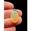 Silver faceted precious opal pendant