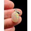 Silver faceted precious opal pendant