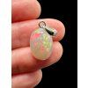 Silver faceted precious opal pendant