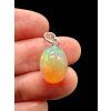 Silver faceted precious opal pendant
