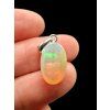 Silver faceted precious opal pendant