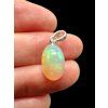 Silver faceted precious opal pendant