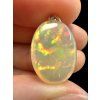 Silver faceted precious opal pendant