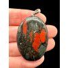 Silver pendant made of brecciated jasper