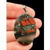 Silver pendant made of brecciated jasper