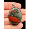 Silver pendant made of brecciated jasper