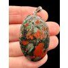 Silver pendant made of brecciated jasper