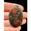 Silver pendant made of brecciated jasper