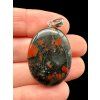 Silver pendant made of brecciated jasper
