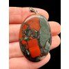 Silver pendant made of brecciated jasper