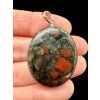 Silver pendant made of brecciated jasper
