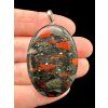Silver pendant made of brecciated jasper