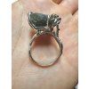 Silver ring made from carpathian obsidian