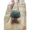 Silver ring made from carpathian obsidian