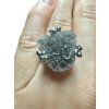 Silberring aus slowakischem Obsidian