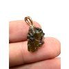 Moldavite pendant plated with rose gold 1g