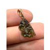Moldavite pendant plated with rose gold 1g