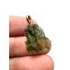 Moldavite pendant plated with rose gold 2g