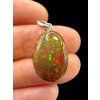 Silver faceted precious opal pendant