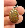 Silver faceted precious opal pendant