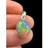 Silver faceted precious opal pendant
