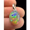 Silver faceted precious opal pendant
