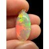 Silver faceted precious opal pendant