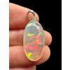 Silver faceted precious opal pendant