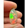 Silver faceted precious opal pendant