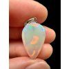 Silver faceted precious opal pendant