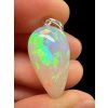 Silver faceted precious opal pendant