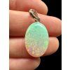 Silver faceted precious opal pendant