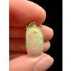 Silver faceted precious opal pendant
