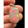 Silver faceted precious opal pendant