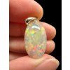Silver faceted precious opal pendant