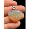Silver faceted precious opal pendant