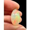Silver faceted precious opal pendant