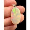 Silver faceted precious opal pendant