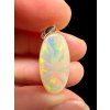 Silver faceted precious opal pendant