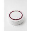 Pink garnet bracelet – Faceted 2,5 mm Beads – 925 Silver Clasp