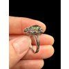 Silberring mit facettierte Moldavite und Granate Größe 50