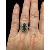 Silberring mit facettierte Moldavite und Zirkone Größe 51