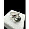 Silver ring with moldavite – Adjustable size